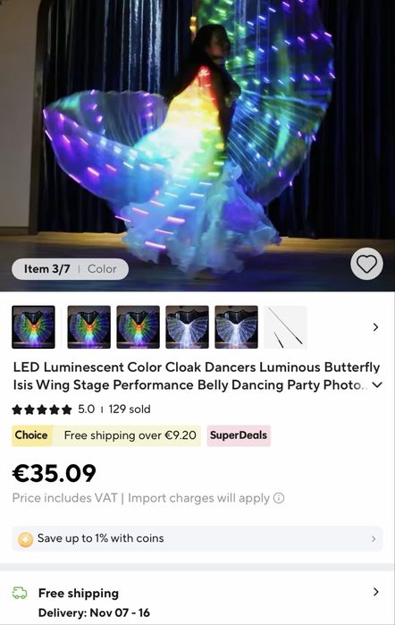 Halloween/ Хелоуин / парти светещи / LED крила / перелина / наметало