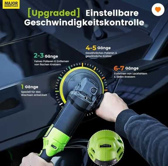 Masina Polish Auto putere 1200W - talere 15/18  cm - noua la cutie !