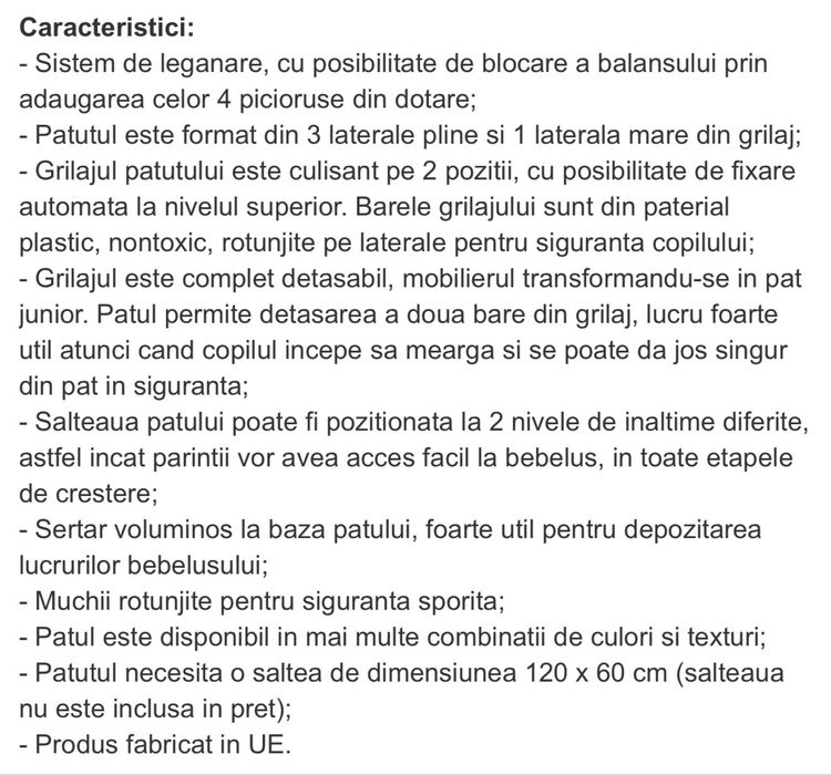 Set Patut+Comoda+Saltea infasat Lorelli