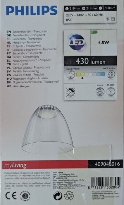 Vând lustră tip pendul Philips cu led