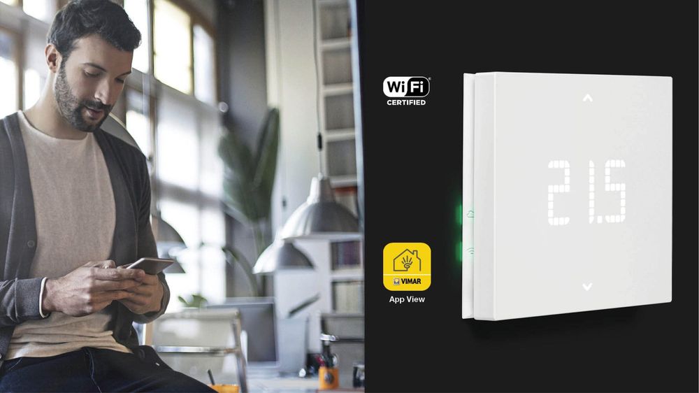 Termostat inteligent Vimar 02912, compatibil cu asistenții vocali