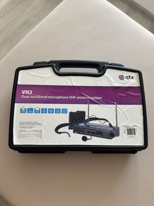 QTX VN2 Безжична микрофонна система с 2 headset микрофона — нов комплект