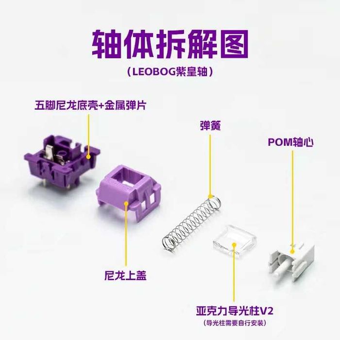 Линейные механические переключатели клавиатуры Purple King Switches 35