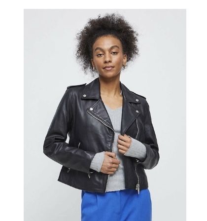 кожено яке естествена кожа бежаво и черно