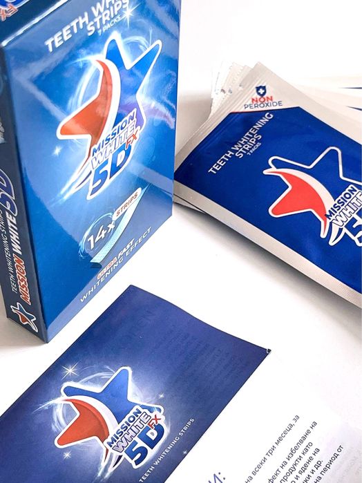ПРОМОЦИЯ!MISSION WHITE 5D ленти за бързо и ефективно избелване на зъби