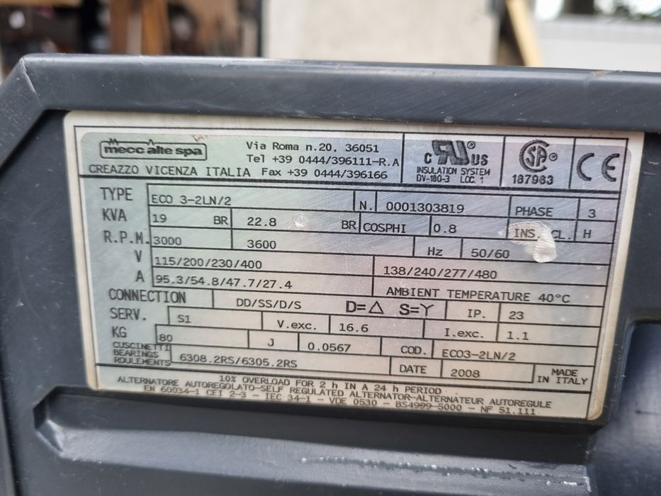 Alternator generator Mecc altele SPA ECO 3-2LN/2  22.8KWA