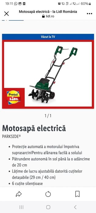 Motosapă electrică parkside nouă