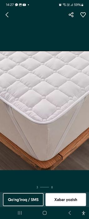 Namatrasnik topper matras uchun gʻilof toʻshak postel