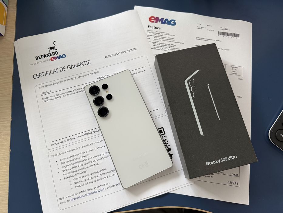 Samsung S25 Ultra eMag factura garantie ca NOU