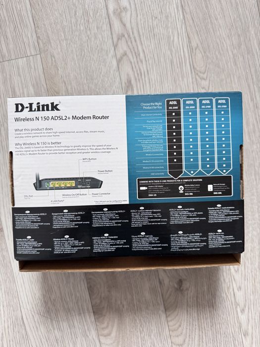 Модем D-Link DSL-2640U ADSL2+ Wi-Fi роутер