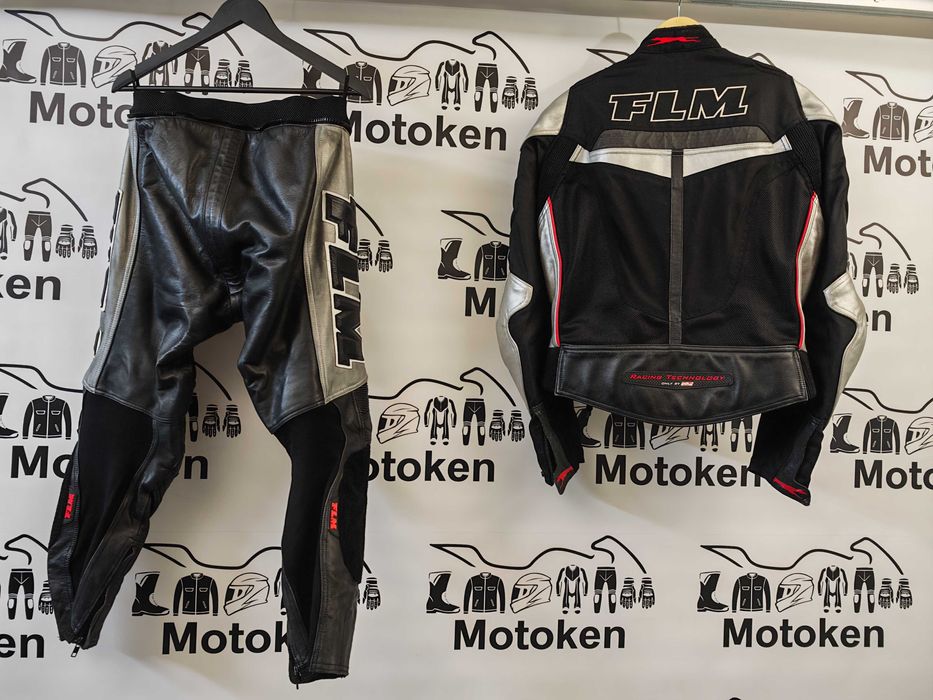 Costum moto piele/textil FLM marime 50/25