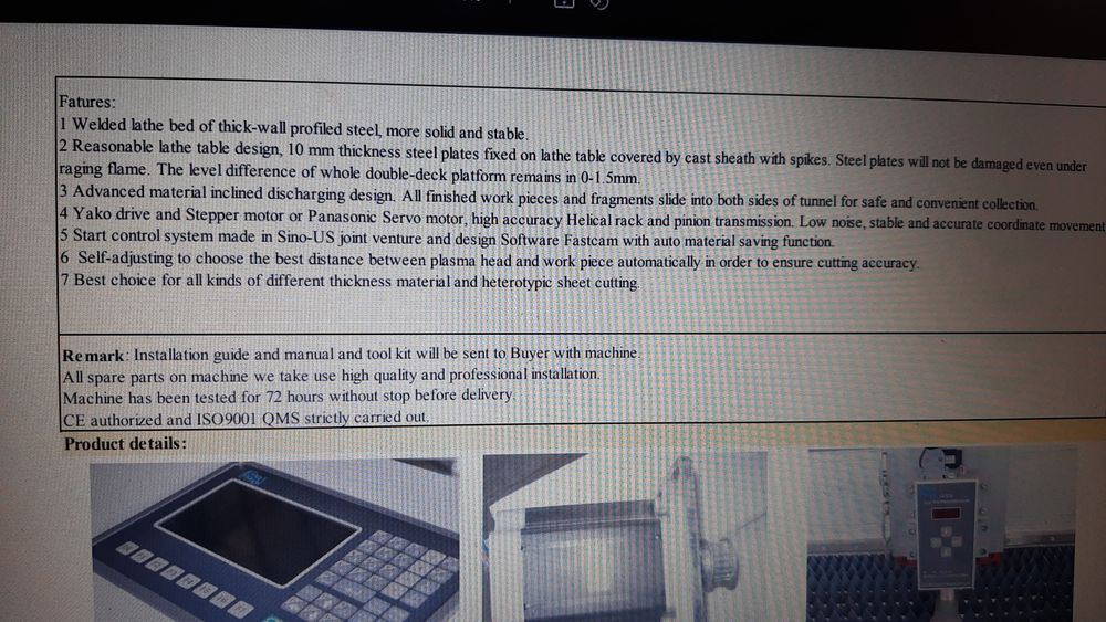 Plasma CNC 3000x1500mm 200A