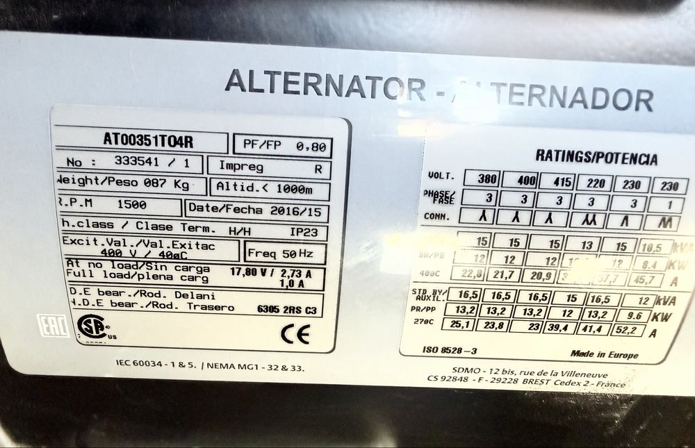 Generator de curent SDMO 15 KWA / 2016 / Mitsubishi / 11300 ore