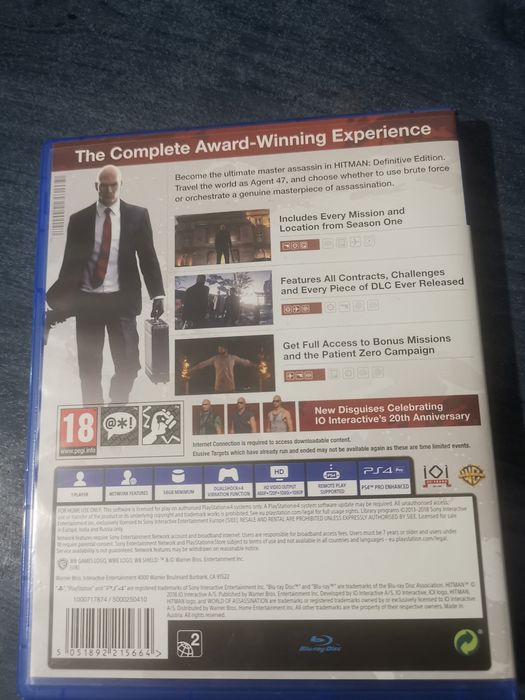 Hitman Definitive Edition PS4 – Colecție completă, stare excelentă!