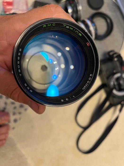 Trusa foto Konica Autoreflex T4 obiectiv adaptoare  diplomat transport