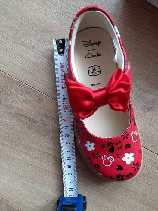 Clarks, Кожени обувки  с панделка, Червен / Черен / Бял, 27 EU