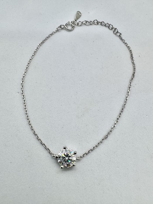 Сребърна гривна с мойсанит (Диамант) 1 карат