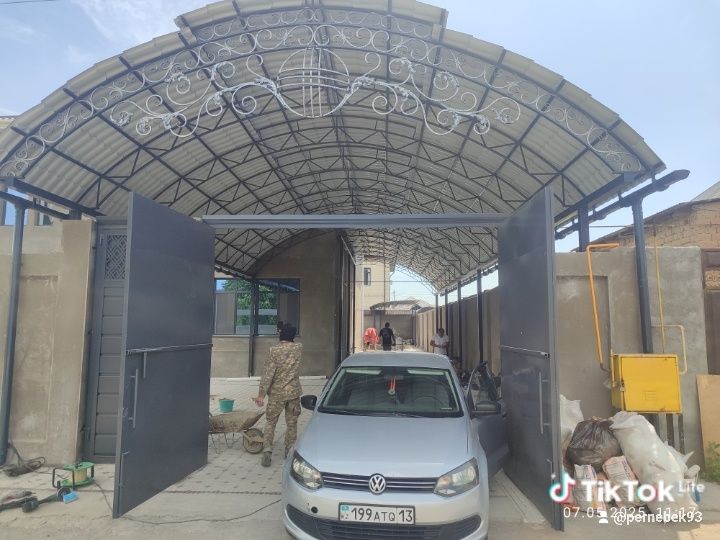 Арка навес тапчан перила сварочный  работа