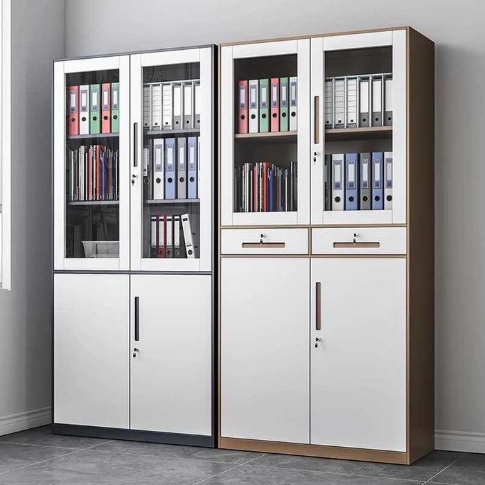 Шкаф для документов с стеклянными дверями – Идеален для банка и офиса