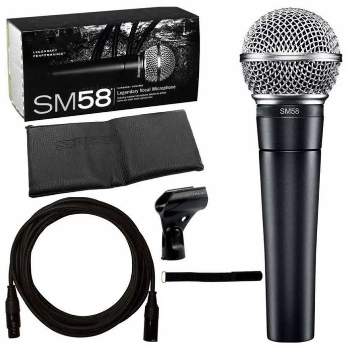 Единичен, вокален, жичен, професионален микрофон SHURE SM-58