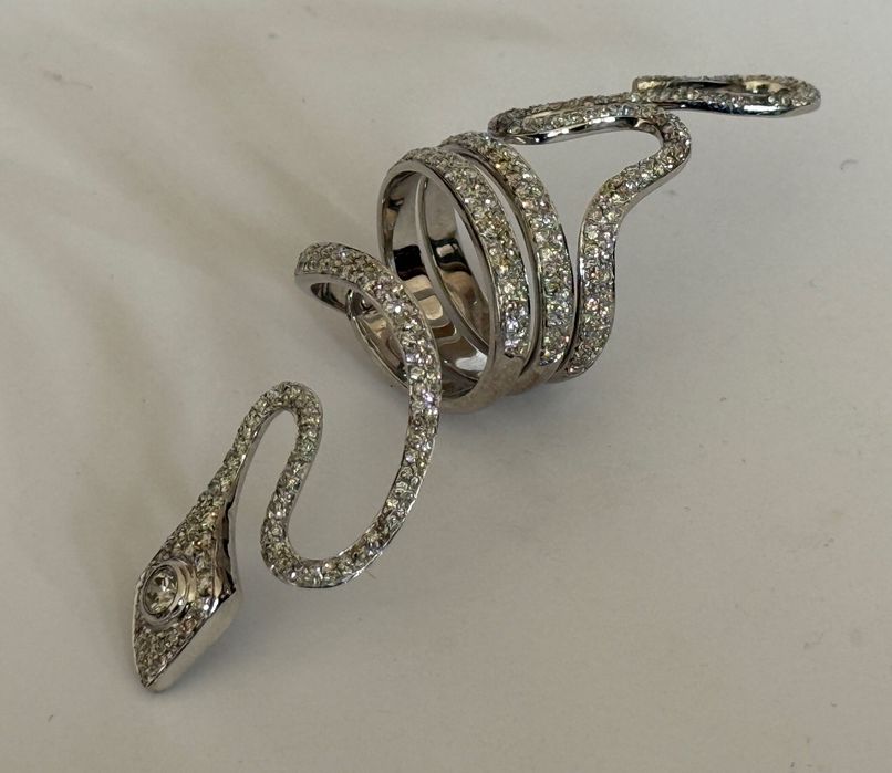 Великолепен Италиански 18К Златен Пръстен 21г с 3К Диаманти; Топ Цена!