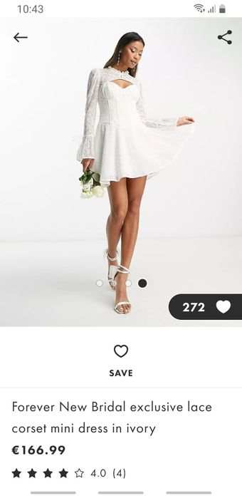 Rochie dantela cubunie/botez  Asos