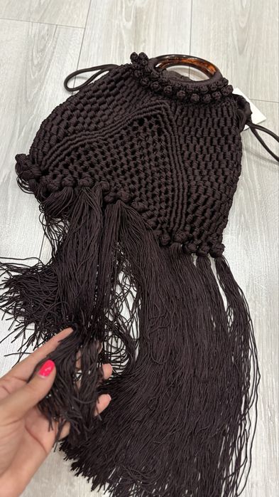 Zara Жестока дамска лятна чанта с ресни