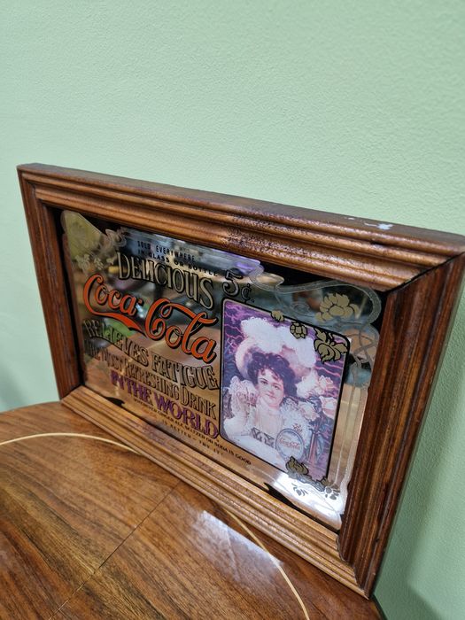 Уникално рядко антикварно рекламно огледало Coca Cola