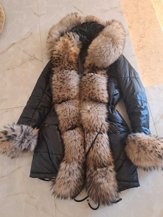 Geaca Parka cu blana de vulpe