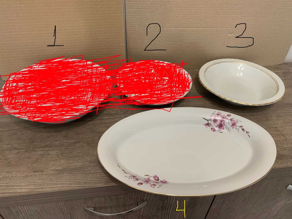 Чинии и плата порцеланови и стъклени от соца