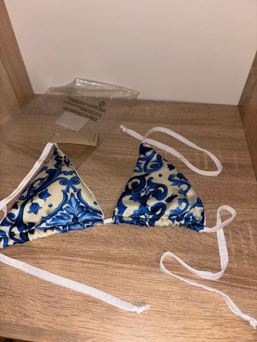 Top bikini imprimeu Dolce&Gabanna