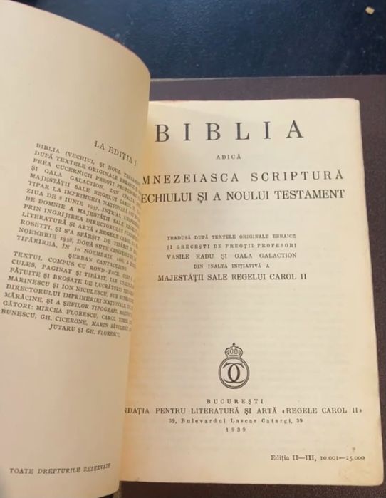 Biblia Editia 1939