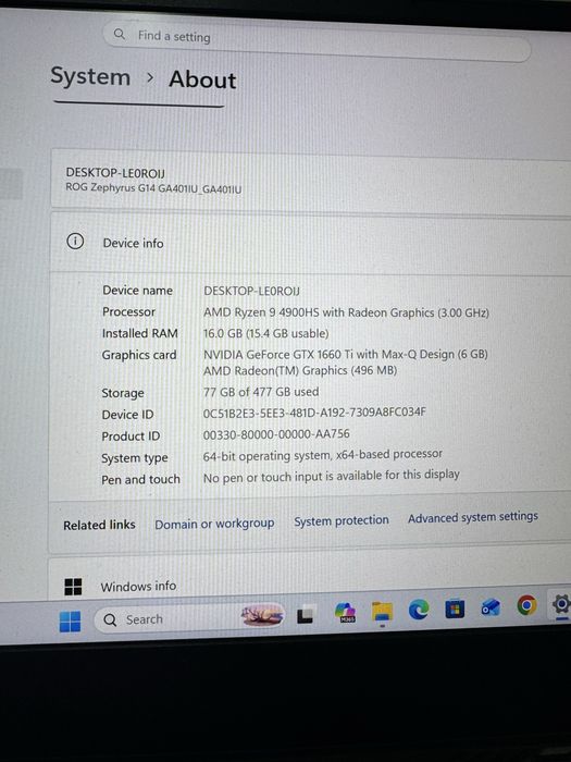 Продам ноутбук ASUS ROG ZEPHYRUS