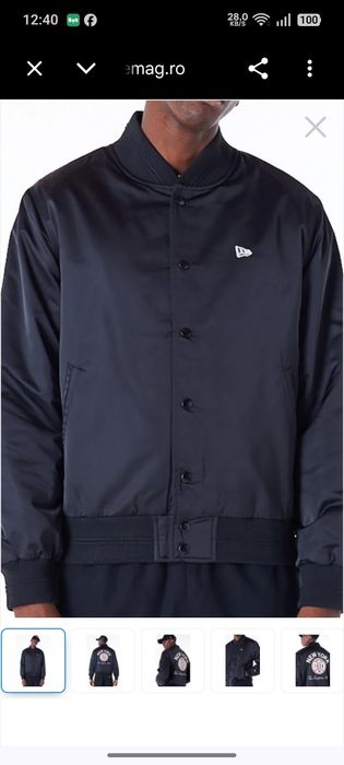 Rare New Era Jacket . Satin Black