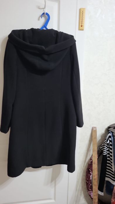 Драповое пальто  с капюшоном