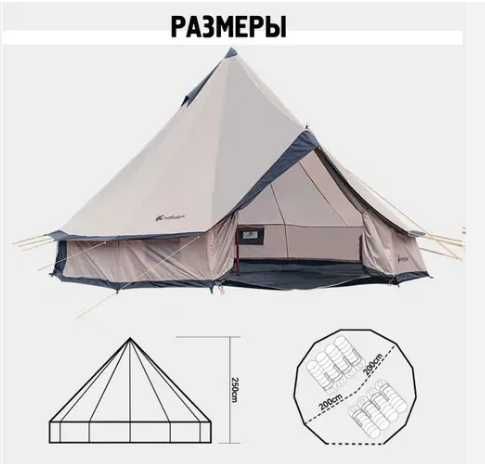 Палатка-4х4 метр Высота-240 см 8-10 мест 4х сезонный Доставка есть