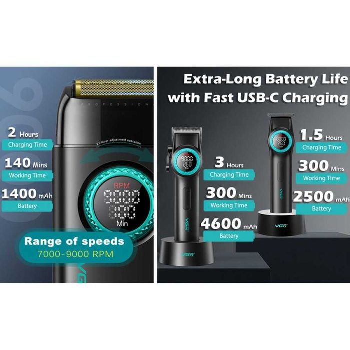 Нов професионален комплект за подстригване 4в1 VGR Professional Barber