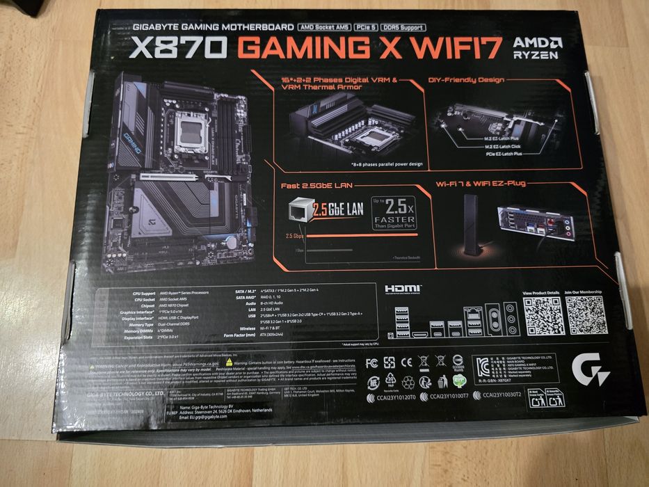 Gigabyte X870 Gaming X Wifi7 AM5 DDR5 дъно за Ryzen -НОВО