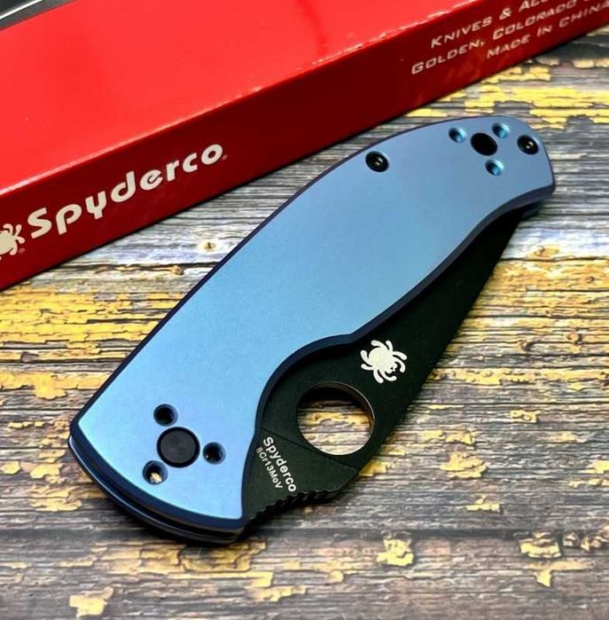 Cutit Pliabil Briceag Spyderco Tenacious Blue Titanium, Editie Premium