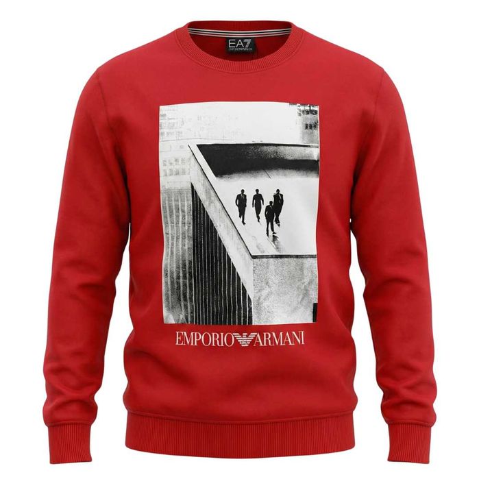 Мъжки Оригинални Блузи - Emporio Armani/AX - Черен/Червен Цвят
