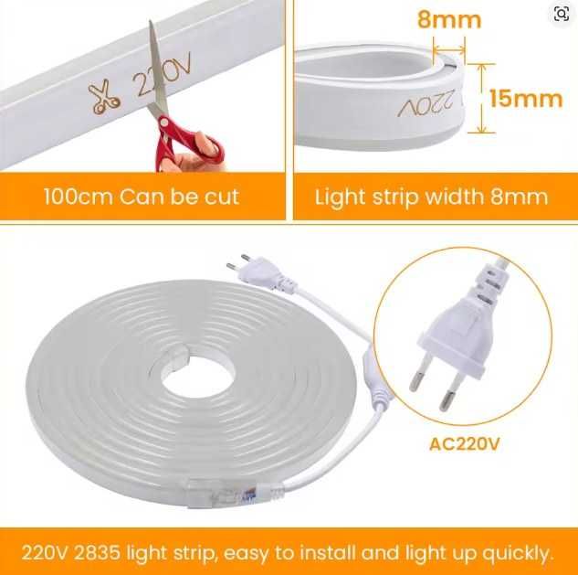 Гъвкава водоустойчива LED неонова лента за външна употреба
