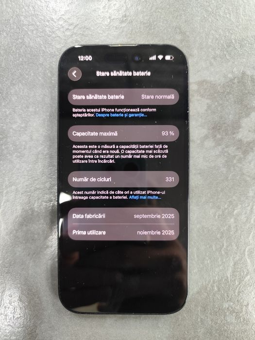 Iphone 16 Black 128GB, 10/10, baterie 93%