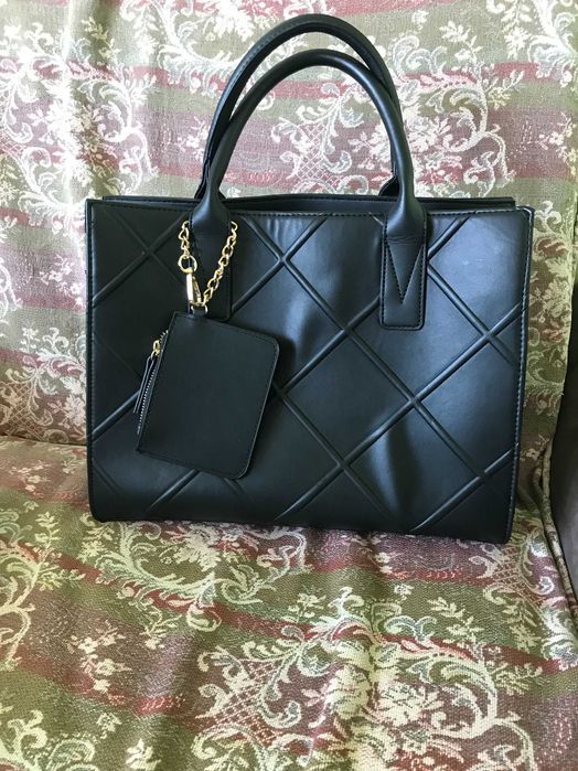 Нова черна дамска чанта от изкуствена кожа+ 2 дръжки за чанта