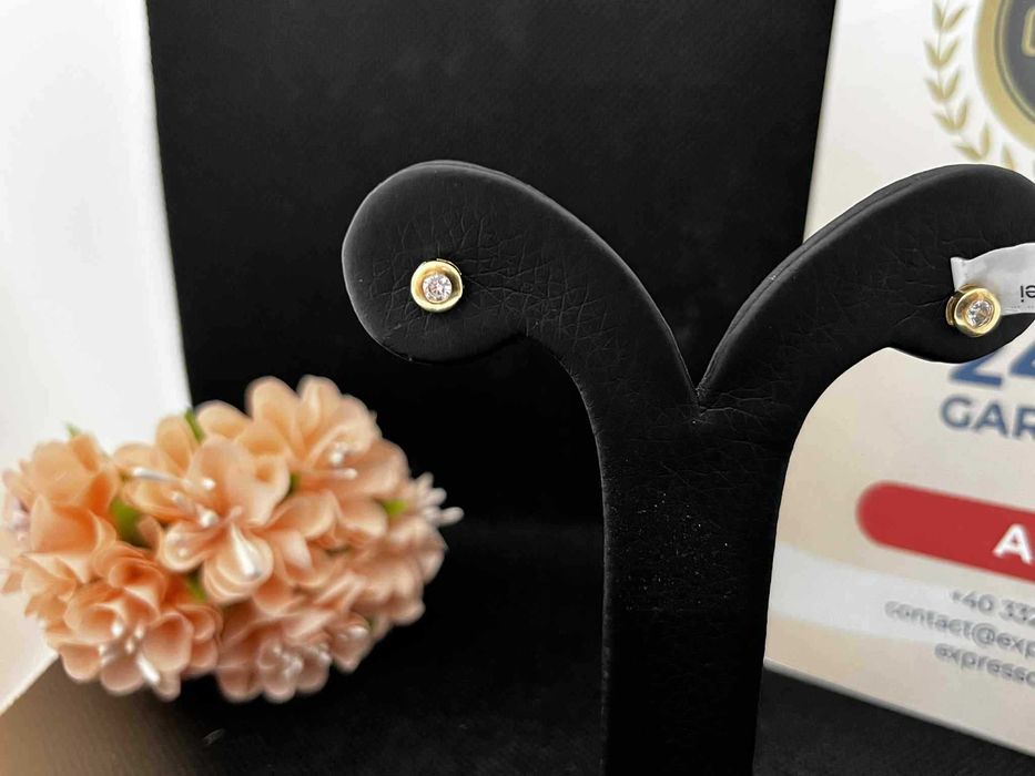 Cercei Aur 14k, 1.14g (AG16 Moldova b31475)- Garantie 2 ani!