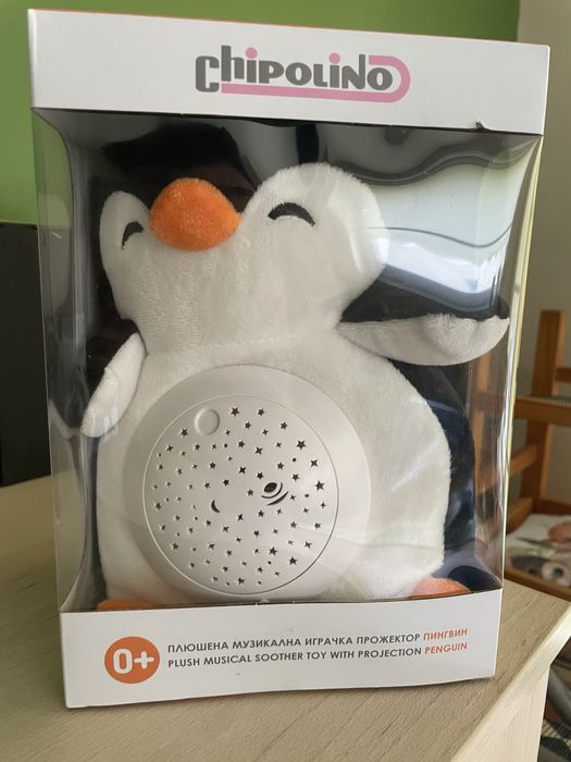 Плюшена играчка с проектор Chipolino - Пингвин