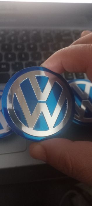 VW - Embleme aluminiu autoadezive pentru capace jante aliaj