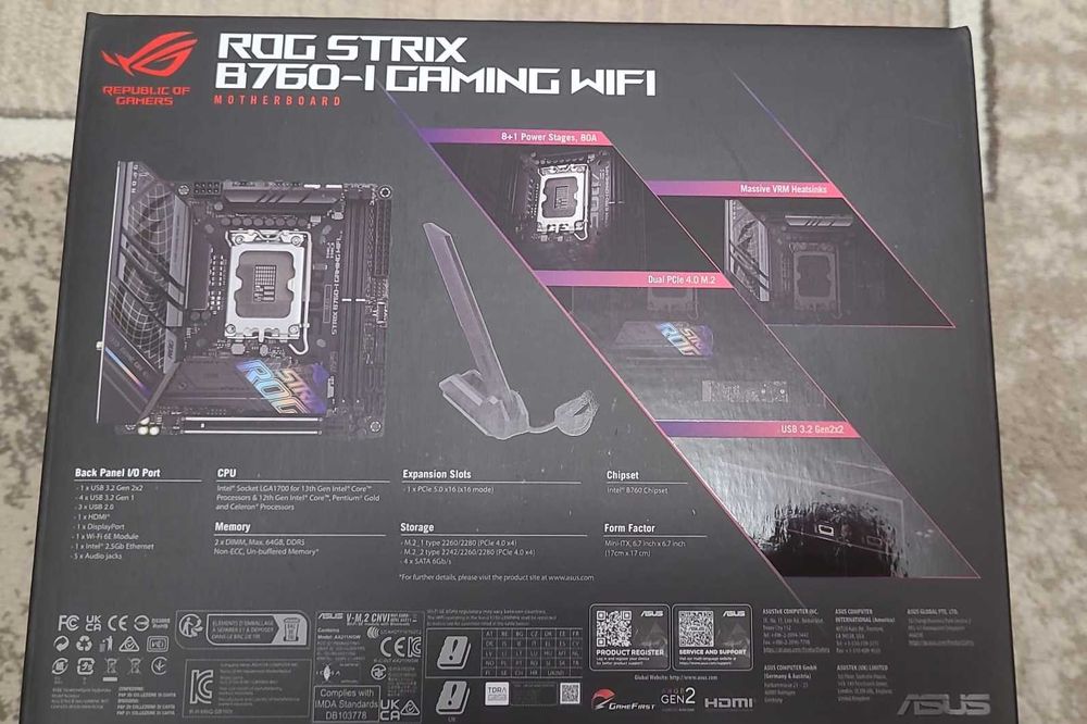 Placa de baza ASUS ROG STRIX B760-I GAMING WIFI, mini itx ,noua