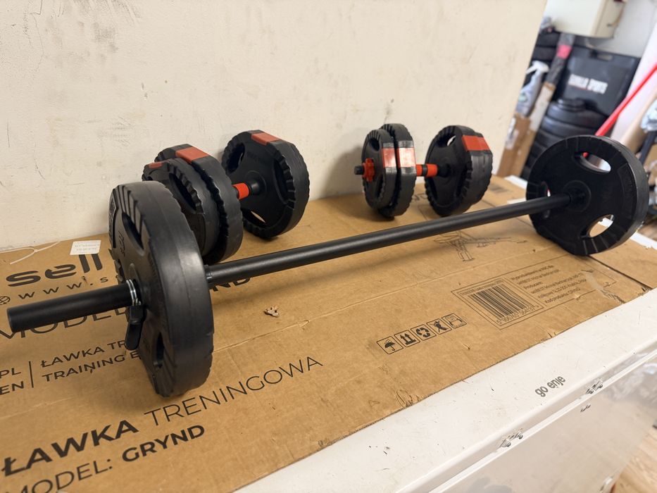 Set gantere+Haltera Reglabile noi greutate totala 30 kg, pret promo 200 lei