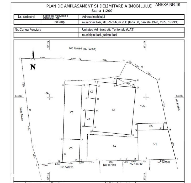 PF Vând casă cu teren 583 m2  zonă semicentrală  vecinătăți P+4