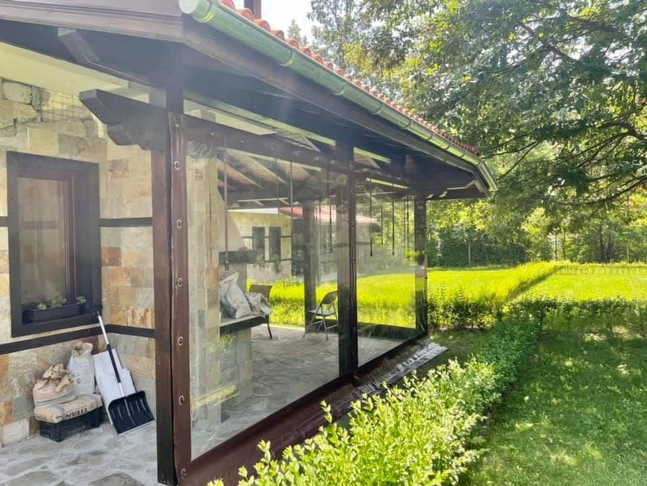 Ветроупорни завеси кристал вини PVC найлон барбекю сенници тенти перголи шатри навес ветробрани